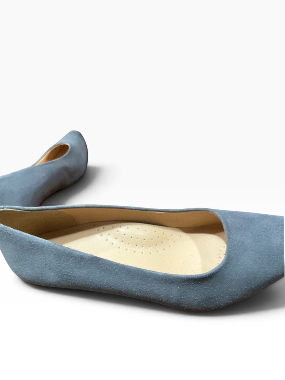 Trotters Kiera Grey Suede Patent Comfort Career Wear Kitten Heel Pumps 8 - Picture 7 of 10